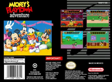 Mickey's Playtown Adventure - A Day of Discovery! (USA) (Proto) box cover back